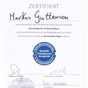 Zertifikat DVNLP Markus Guttenson